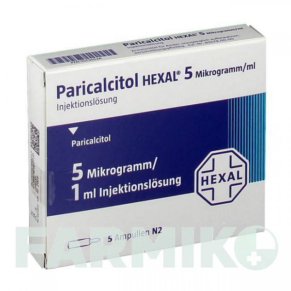 ПАРІКАЛЬЦИТОЛ (PARICALCITOL) 5 мкг/мл розчин 5x1 мл - Парікальцитол HEXAL