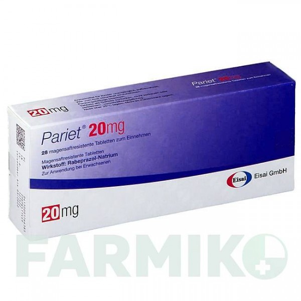 ПАРИЕТ (PARIET) 20 мг таблетки 28 шт - Рабепразол EISAI