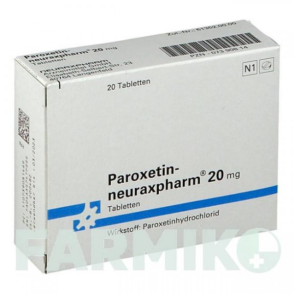 ПАРОКСЕТИН (PAROXETIN) 20 мг таблетки 20 шт - Пароксетин NEURAXPHARM