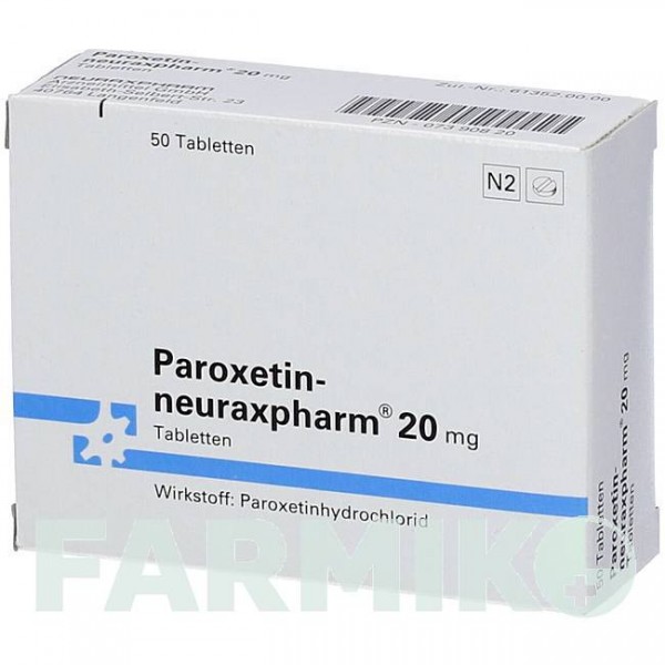 ПАРОКСЕТИН (PAROXETIN) 20 мг таблетки 50 шт - Пароксетин NEURAXPHARM