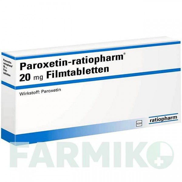 ПАРОКСЕТИН (PAROXETIN) 20 мг таблетки 50 шт - Пароксетин RATIOPHARM