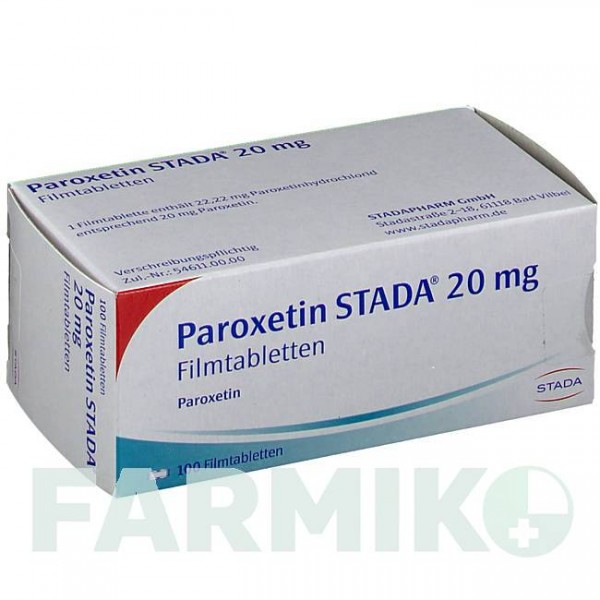 ПАРОКСЕТИН (PAROXETIN) 20 мг таблетки 100 шт - Пароксетин STADAPHARM