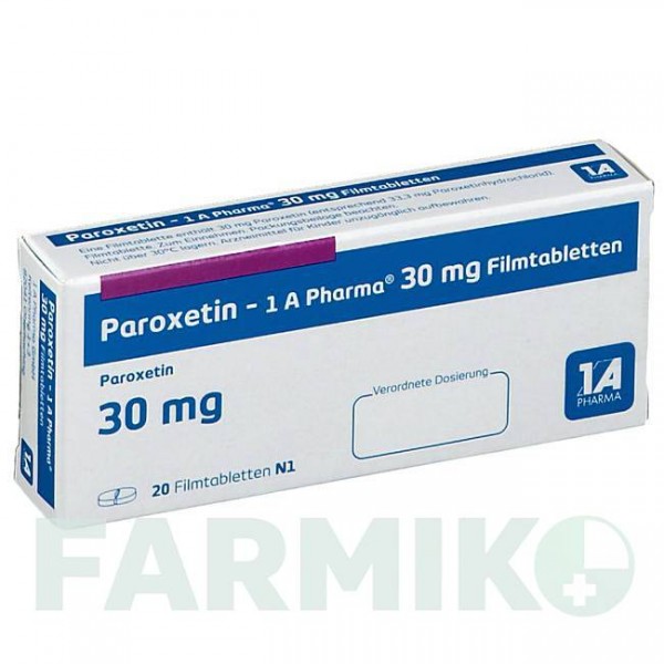ПАРОКСЕТИН (PAROXETIN) 30 мг таблетки 20 шт - Пароксетин 1 A PHARMA