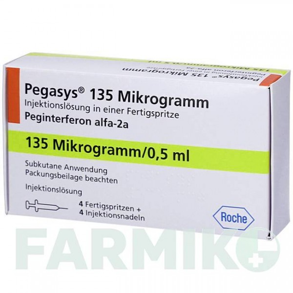 ПЕГАСИС (PEGASYS) 135 мкг раствор 4 шт - Пегинтерферон альфа-2а AXICORP PHARMA