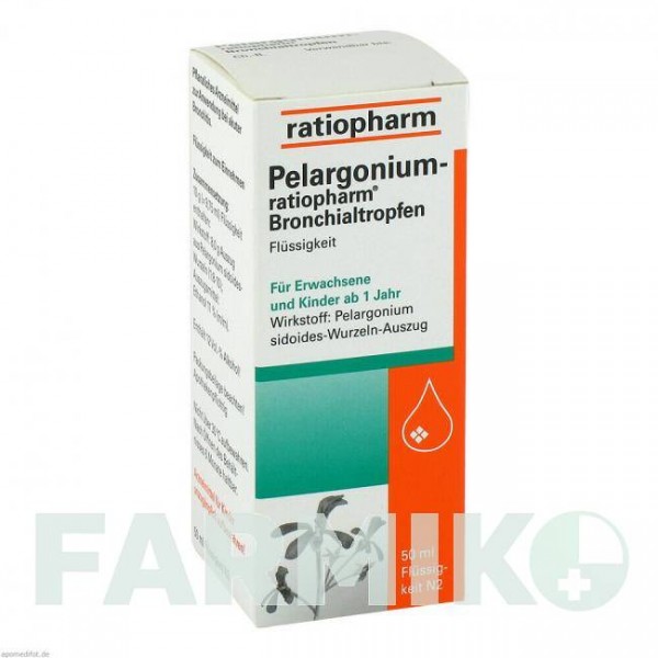 ПЕЛАРГОНІУМ (PELARGONIUM) рідина 50 мл - Корінь пеларгонії RATIOPHARM
