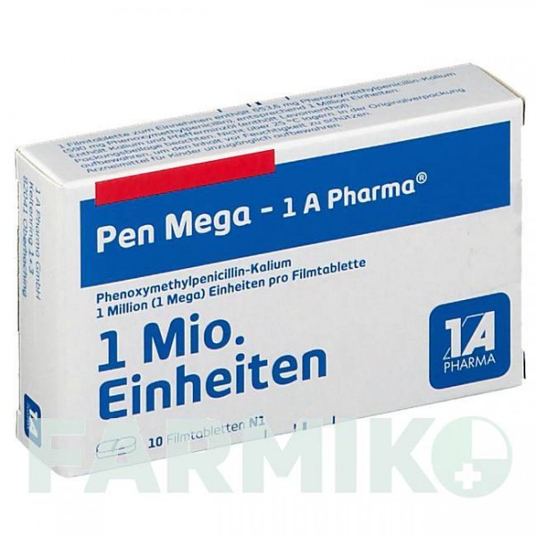 ПЕН МЕГА (PEN MEGA) таблетки 10 шт - Феноксиметилпеніцилін 1 A PHARMA
