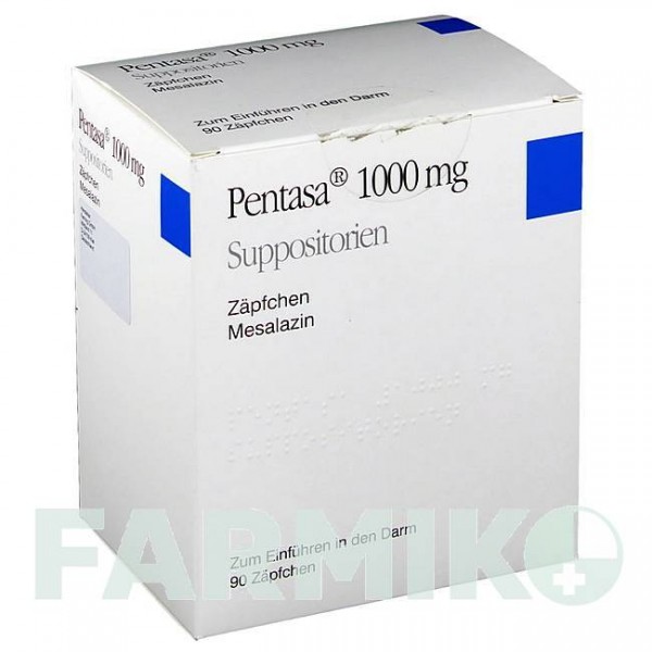 ПЕНТАСА (PENTASA) 1000 мг супозиторії 90 шт - Месалазин AXICORP PHARMA