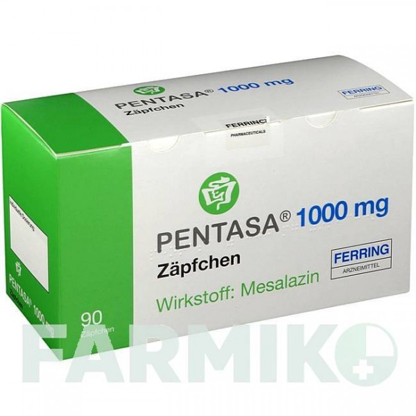 ПЕНТАСА (PENTASA) 1000 мг супозиторії 90 шт - Месалазин FERRING