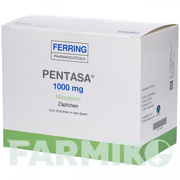 ПЕНТАСА (PENTASA) 1000 мг супозиторії 90 шт - Месалазин ORIFARM