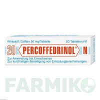 ПЕРКОФЕДРИНОЛ (PERCOFFEDRINOL) 50 мг таблетки 20 шт - Кофеїн ARISTO PHARMA