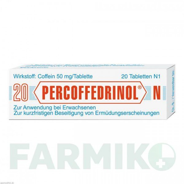 ПЕРКОФЕДРИНОЛ (PERCOFFEDRINOL) 50 мг таблетки 20 шт - Кофеїн ARISTO PHARMA