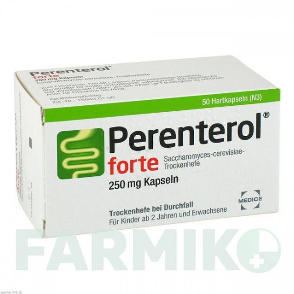 ПЕРЕНТЕРОЛ (PERENTEROL) 250 мг капсулы 50 шт - Saccharomyces boulardii MEDICE PUTTER