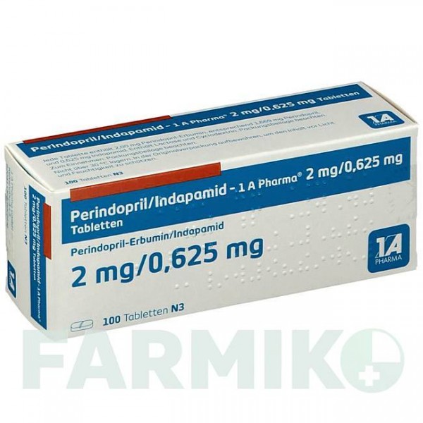 ПЕРИНДОПРИЛ (PERINDOPRIL) 2 мг/0,625 мг таблетки 100 шт - Периндоприл, Индапамид 1 A PHARMA