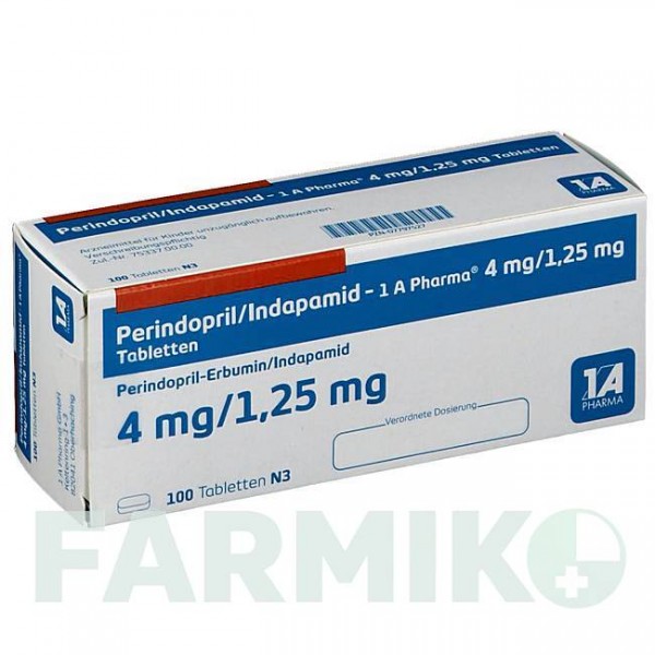 ПЕРИНДОПРИЛ (PERINDOPRIL) 4 мг/1,25 мг таблетки 30 шт - Периндоприл, Индапамид 1 A PHARMA