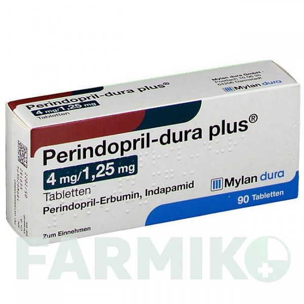ПЕРИНДОПРИЛ (PERINDOPRIL) 4 мг/1,25 мг таблетки 90 шт - Периндоприл, Индапамид VIATRIS