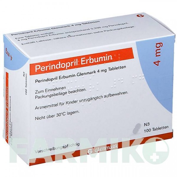 ПЕРИНДОПРИЛ (PERINDOPRIL) 4 мг таблетки 100 шт - Периндоприл GLENMARK