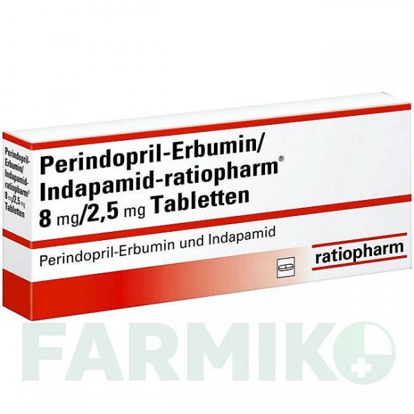ПЕРИНДОПРИЛ (PERINDOPRIL) 8 мг/2,5 мг таблетки 90 шт - Периндоприл, Индапамид RATIOPHARM