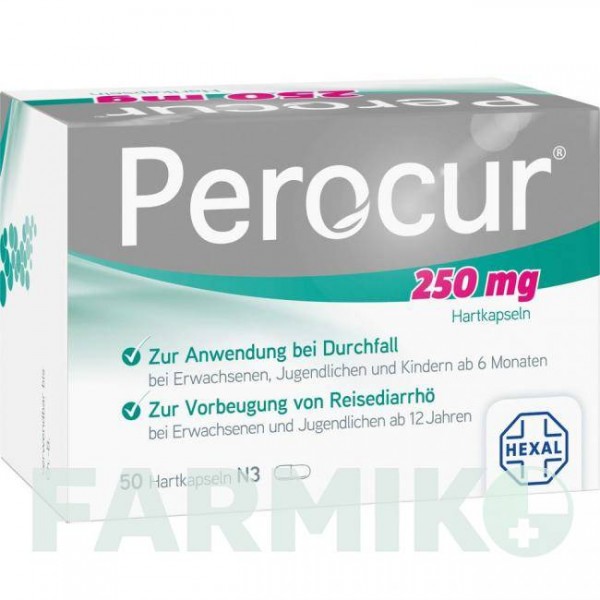 ПЕРОКУР (PEROCUR) 250 мг капсулы 50 шт - Saccharomyces boulardii HEXAL
