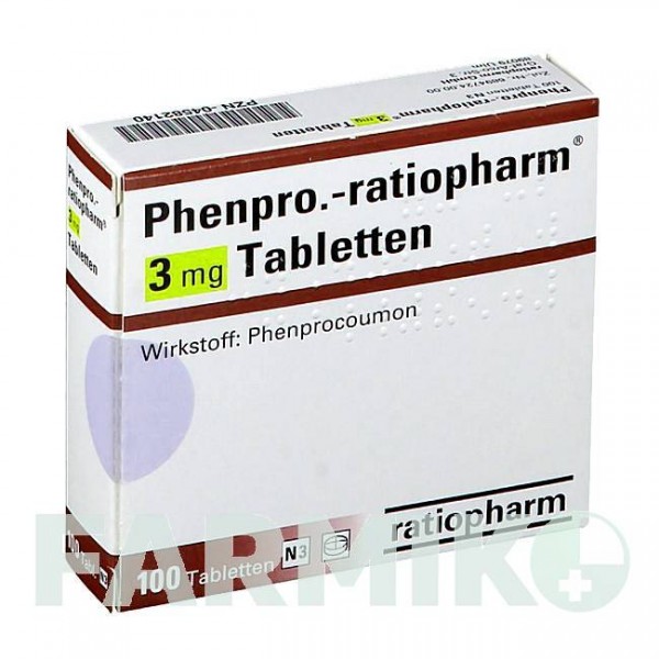 ФЕНПРО (PHENPRO) 3 мг таблетки 100 шт - Фенпрокумон RATIOPHARM