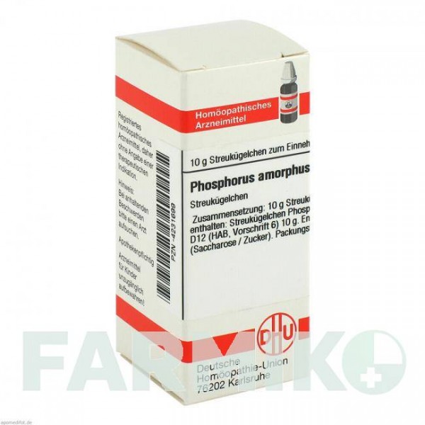 ФОСФОРУС АМОРФУС (PHOSPHORUS AMORPHUS) D 12 глобули 10 г - Гомеопатия DHU