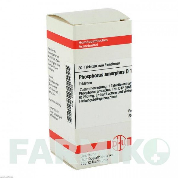 ФОСФОРУС АМОРФУС (PHOSPHORUS AMORPHUS) D 12 таблетки 80 шт - Гомеопатия DHU