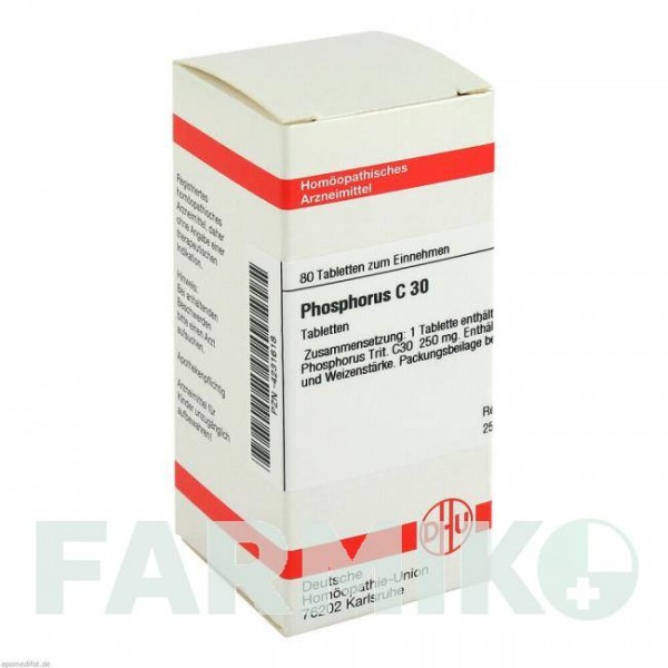 ФОСФОРУС (PHOSPHORUS) C 30 таблетки 80 шт - Гомеопатия DHU