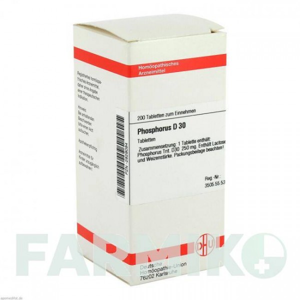 ФОСФОРУС (PHOSPHORUS) D 30 таблетки 200 шт - Гомеопатия DHU
