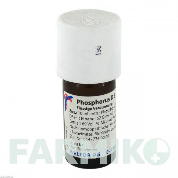 ФОСФОРУС (PHOSPHORUS) D 6 раствор 20 мл - Гомеопатия WELEDA