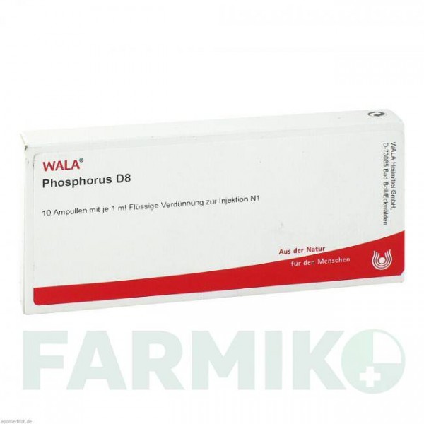 ФОСФОРУС (PHOSPHORUS) D 8 ампулы 10x1 мл - Гомеопатия WALA HEILMITTEL