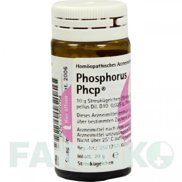 ФОСФОРУС ПХКП (PHOSPHORUS PHCP) глобули 20 г - Гомеопатия PHONIX LABORATORIUM