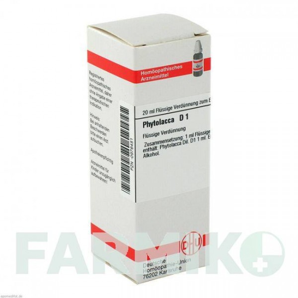 ФИТОЛАККА (PHYTOLACCA) D 1 раствор 20 мл - Гомеопатия DHU