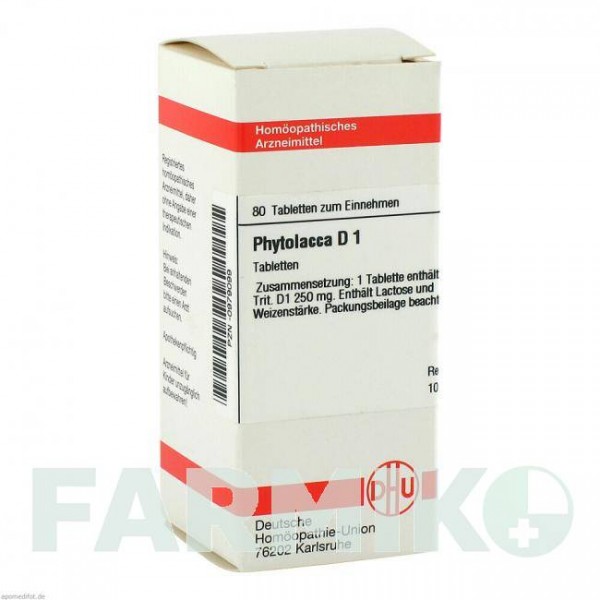 ФИТОЛАККА (PHYTOLACCA) D 1 таблетки 80 шт - Гомеопатия DHU