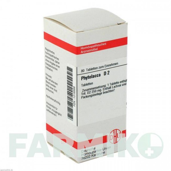 ФИТОЛАККА (PHYTOLACCA) D 2 таблетки 80 шт - Гомеопатия DHU