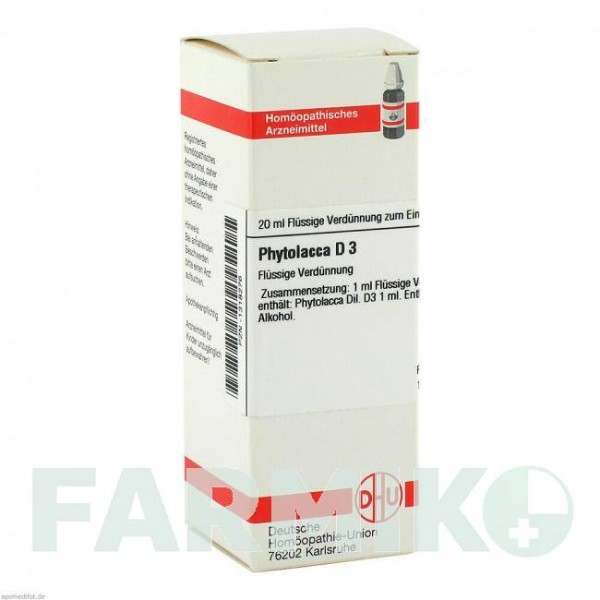 ФИТОЛАККА (PHYTOLACCA) D 3 раствор 20 мл - Гомеопатия DHU