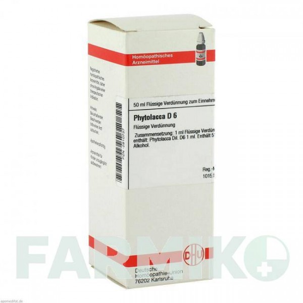 ФИТОЛАККА (PHYTOLACCA) D 6 раствор 50 мл - Гомеопатия DHU