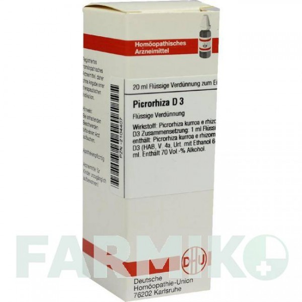 ПИКРОРИЗА (PICRORHIZA) D 3 раствор 20 мл - Гомеопатия DHU