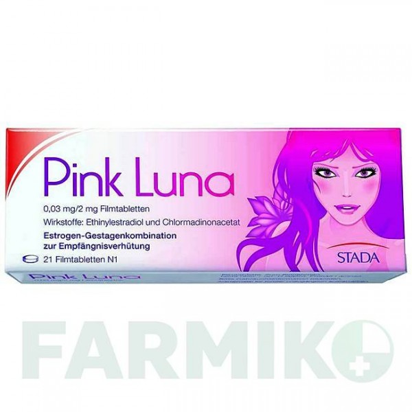 ПИНК ЛУНА (PINK LUNA) 0,03 мг/2 мг таблетки 21 шт - Хлормадинон, Этинилэстрадиол STADAPHARM