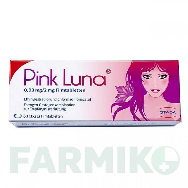 ПИНК ЛУНА (PINK LUNA) 0,03 мг/2 мг таблетки 3x21 шт - Хлормадинон, Этинилэстрадиол STADAPHARM