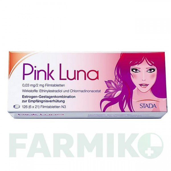 ПИНК ЛУНА (PINK LUNA) 0,03 мг/2 мг таблетки 6x21 шт - Хлормадинон, Этинилэстрадиол STADAPHARM