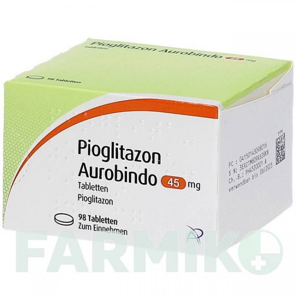 ПИОГЛИТАЗОН (PIOGLITAZON) 45 мг таблетки 112 шт - Пиоглитазон PUREN PHARMA
