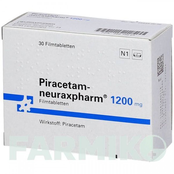 ПІРАЦЕТАМ (PIRACETAM) 1200 мг таблетки 30 шт - Пірацетам NEURAXPHARM