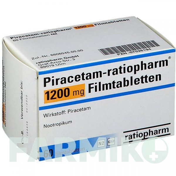 ПИРАЦЕТАМ (PIRACETAM) 1200 мг таблетки 60 шт - Пирацетам RATIOPHARM