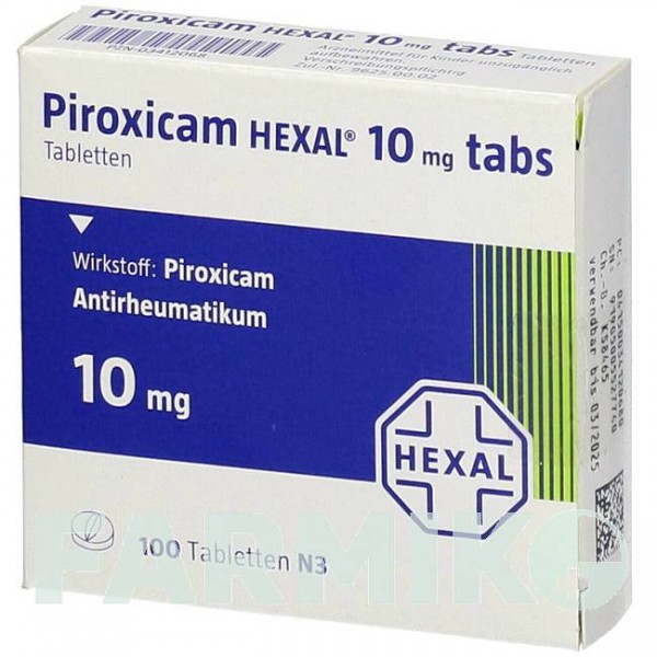 ПИРОКСИКАМ (PIROXICAM) 10 мг таблетки 100 шт - Пироксикам HEXAL