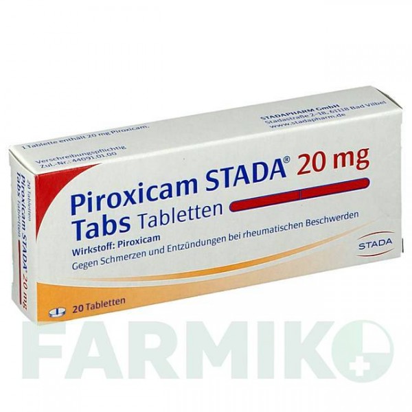 ПІРОКСИКАМ (PIROXICAM) 20 мг таблетки 20 шт - Піроксикам STADAPHARM