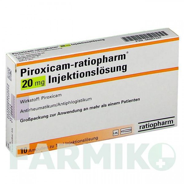 ПИРОКСИКАМ (PIROXICAM) 20 раствор 10 шт - Пироксикам RATIOPHARM