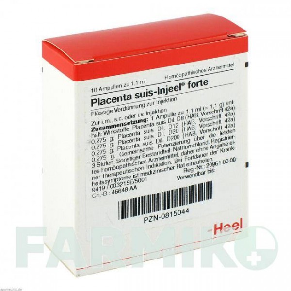 ПЛАЦЕНТА СУИС (PLACENTA SUIS) ампулы 10 шт - Гомеопатия BIOLOGISCHE HEILMITTEL HEEL