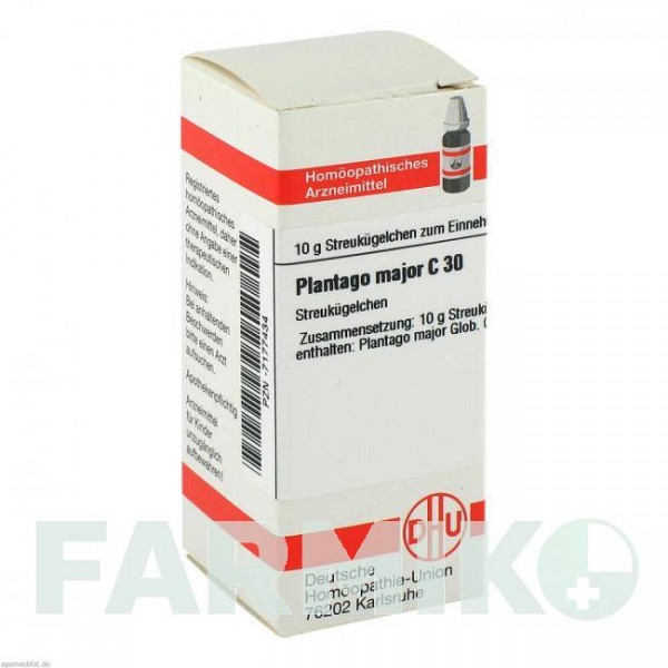 ПЛАНТАГО МАЙОР (PLANTAGO MAJOR) C 30 глобули 10 г - Гомеопатия DHU