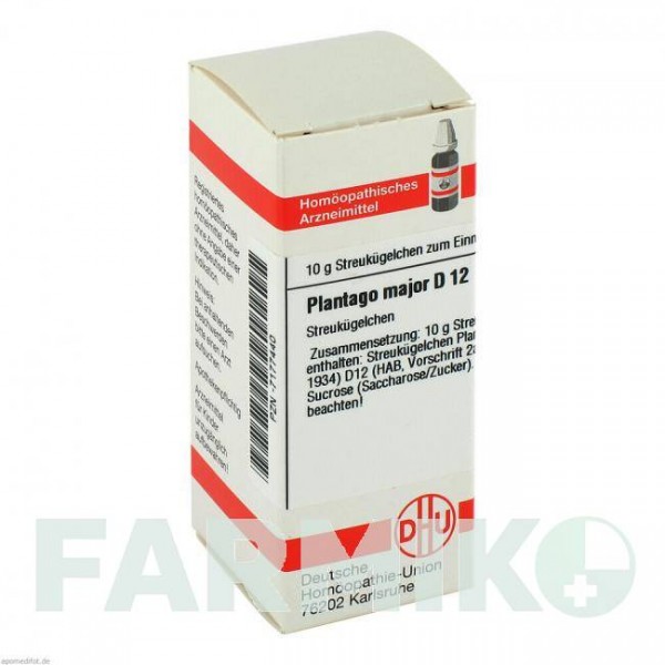 ПЛАНТАГО МАЙОР (PLANTAGO MAJOR) D 12 глобули 10 г - Гомеопатия DHU