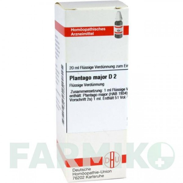 ПЛАНТАГО МАЙОР (PLANTAGO MAJOR) D 2 раствор 20 мл - Гомеопатия DHU