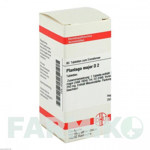 ПЛАНТАГО МАЙОР (PLANTAGO MAJOR) D 2 таблетки 80 шт - Гомеопатия DHU